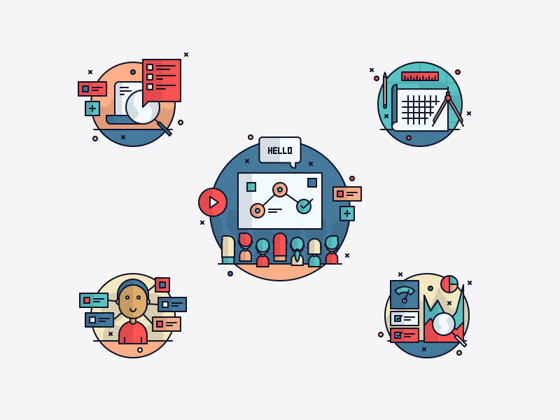 Ludu Illustrations 02 hello user person audience design stats onboarding keynote outline illustrations icon illustration