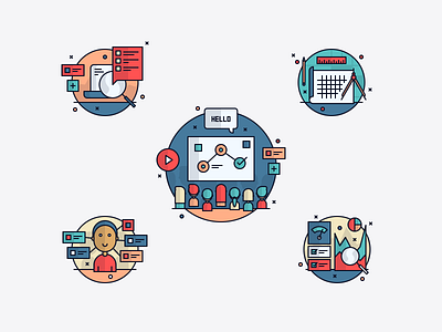 Ludu Illustrations 02 audience design hello icon illustration illustrations keynote onboarding outline person stats user