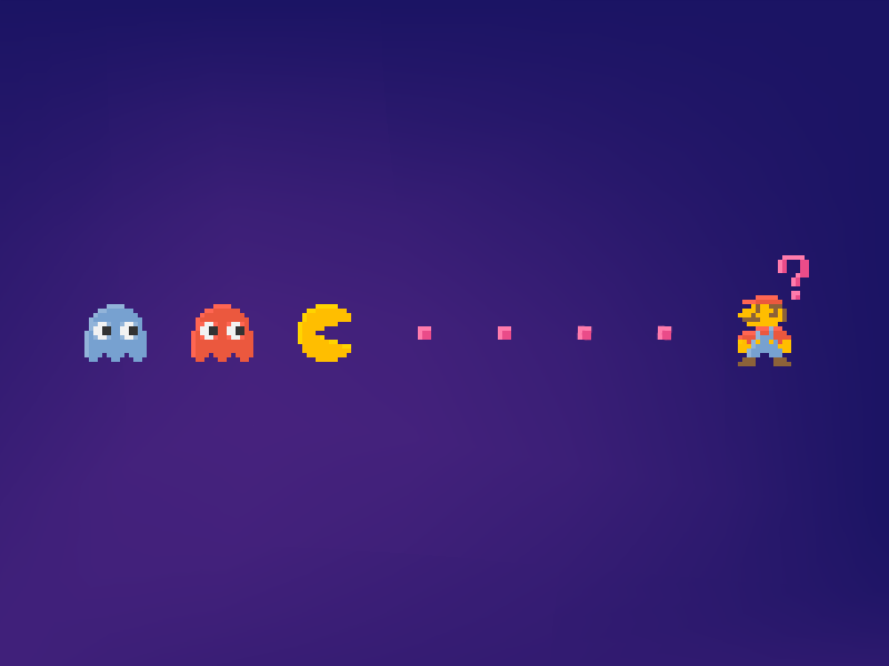 double u tee eff pixel 8bit arcade game how why what pink ghost pacman mario wtf