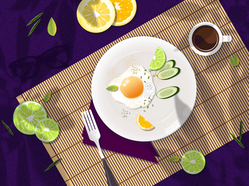 Food illustration series-Breakfast