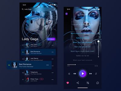 Music player app design - popular app art music player popular ui 应用 设计