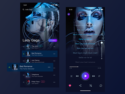 Music player app design - popular