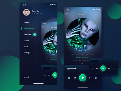 Music player app design - Personal center