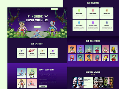 Horror - NFT Minting/Collection Landing Page HTML5 Template business clean creative design illustration landingpage minting modern nft responsive ui