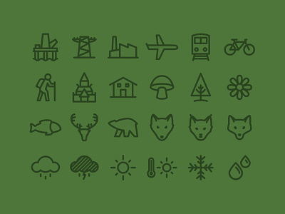 Environmental icons animals environmental icons forrest norwegian fauna transportation weather