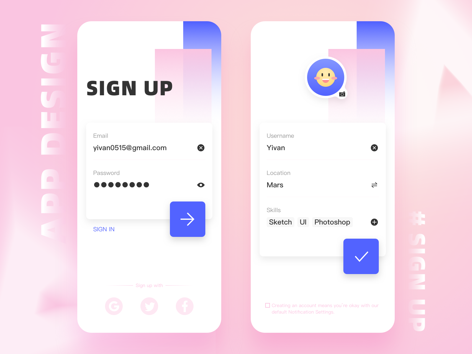 #Daily UI# Sign up by Yivan on Dribbble