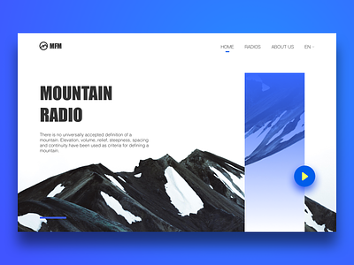 #Daily UI# Mountain Radio Landing Page dailyui design ui ux web