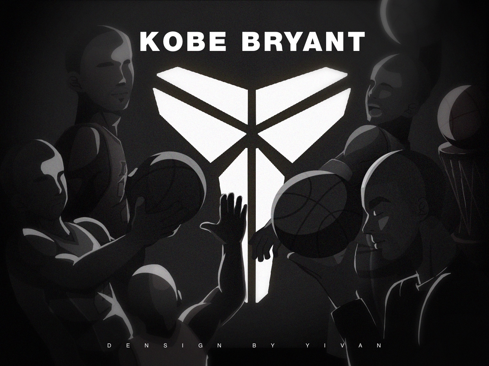For Kobe Bryant black kobebryant basketball illustration