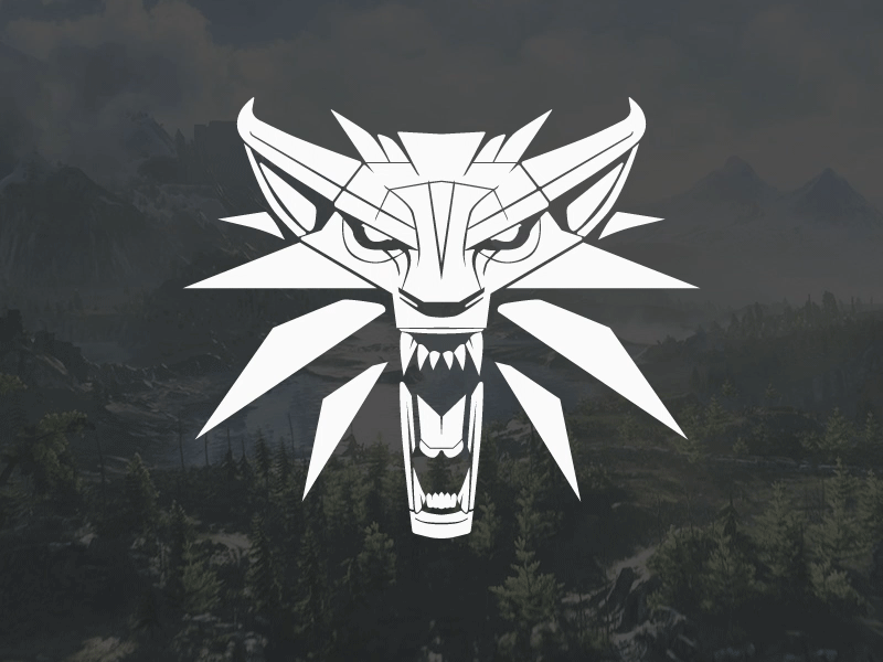 CSS/SVG Animated White Wolf Logo animation code css free game gif html illustration the witcher white wolf