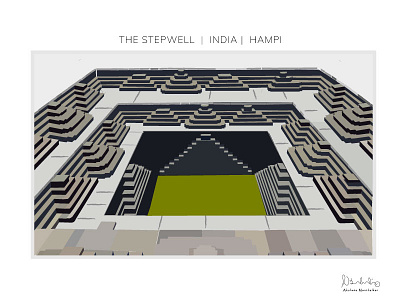 Stepwell - India - Hampi designlove exploreindia hampi illustration illustrationdiaries stepwell