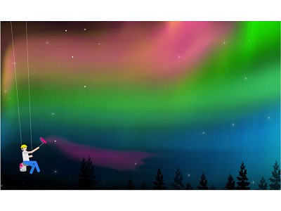 Northern Lights Illustration beautiful designdiaries designlove illustration illustrator lights magical northernlights northernsky photoshop sky sweden