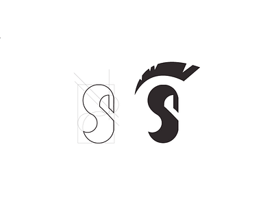 S + Spartan - Logo black godlen ratio grid grid logo griding letter s logo sparta spartacus spartan