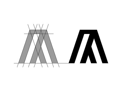 Letter A grid grid logo griding grids letter letter a mountain typography