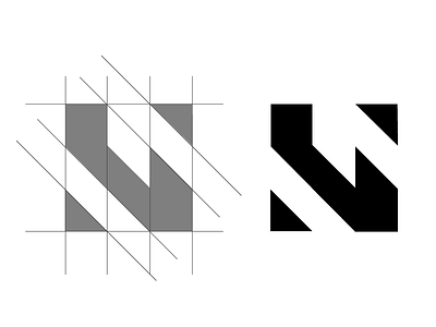 N + V golden ratio grid grid logo griding grids letter letter n letter v monogram negative space typography