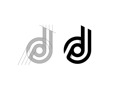 D And J Logo golden ration grid design grid logo gridding letter logo letterform logo logo design smart logo