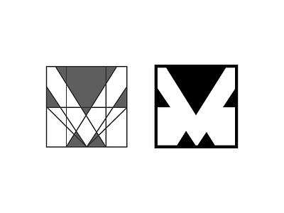 M And V golden ration grid design grid logo letter logo letterform logo logo design smart logo square
