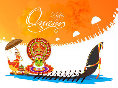 Onam adobe illustrator banner design festival festival poster illustration social media banner socialmedia