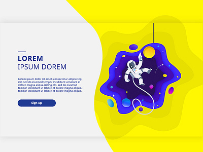 Landing Page astronaut graphic design header illustration illustration illustrator landing page photoshop uiux userexperiencedesign userinterface userinterfacedesign web design