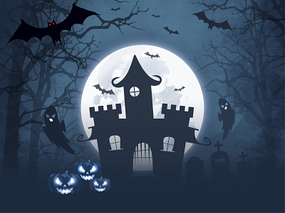 Halloween - The spooky night adobe illustrator design designer graphic design halloween halloween bash halloween design halloween party illustration vector