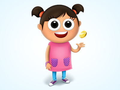 Girl for Hamkharid coin cute girl hamkharid icon identity illustration kid