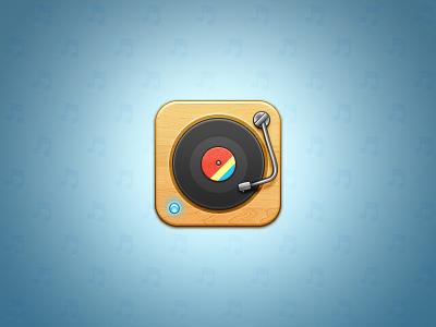 iOS Vinyl Player ios vinyl player vinyl record icon retro wood iphone