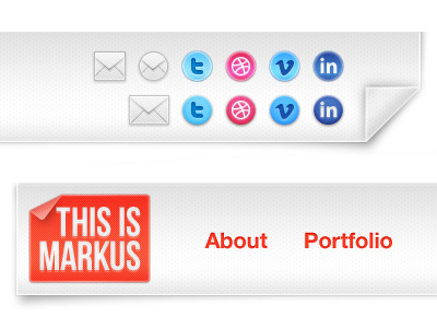 Header Icons & Logo (thisismarkus.com) header icons logo paper social media sticker web design