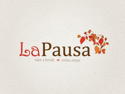 La Pausa cafe flower logo organic plant tree