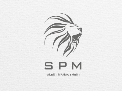 SPM (WIP) black branding lion logo white