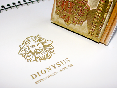 Dionysus Stamp Arrived Today gold logo stamp
