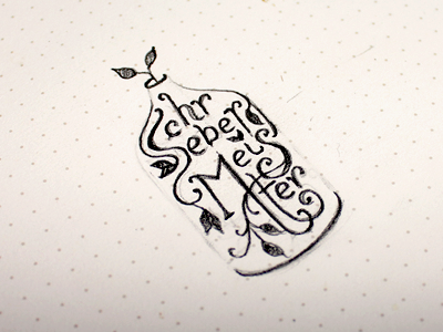 Schreber Meister Logo -1st Sketch branding hand drawn identity leaves lettering logo organic sketch type