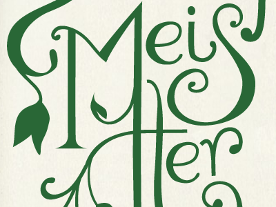 Schreber Meister Logo - Close-up branding hand drawn identity leaves lettering logo organic sketch type