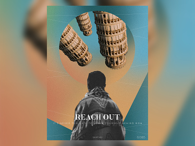 Reach out adobe float gradient gradient design gradients italy man motivation noise photoshop poster tower typography upsidedown