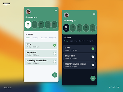 To do list app dark design sketch theme todolist ui