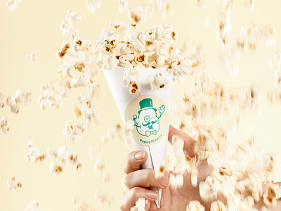 PopUpCone cone illustration popcorn retro visual identity