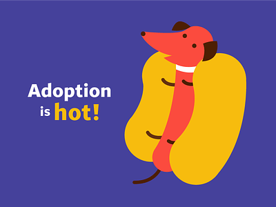 Adoption is Hot! dog flat design graphic design hot dog illustration sausage vector