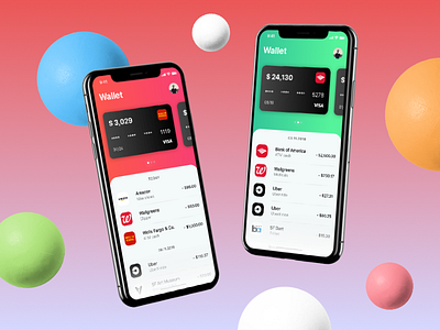 Wallet design app banking ios iphonex wallet