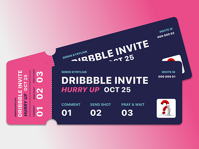 2 Dribbble Invites design dribbble invite invite design practice tickets typography ui welcome