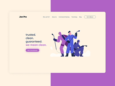 Cleaning Company Marketing Page branding cleaning design hero illustration marketing news service ui ux