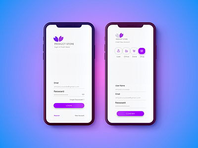 login & Create an account by Amjad_Owaida on Dribbble