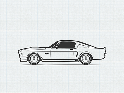 'Stang Icon easternblock eleanor fastback gt500 illustration mustang vector