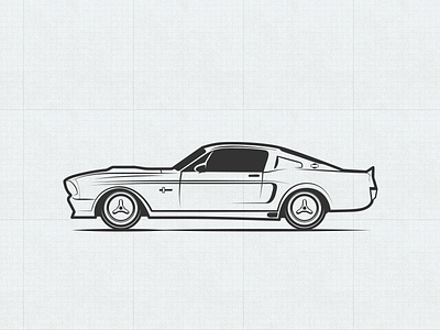 'Stang Icon easternblock eleanor fastback gt500 illustration mustang vector