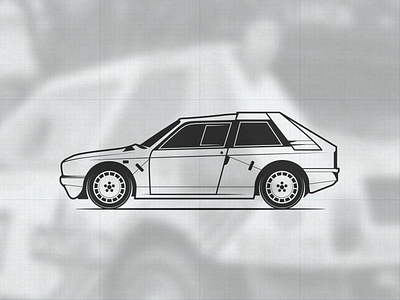 Lancia Delta S4 illustration (part 2) automotive car delta icon illustration lancia rally s4 vector