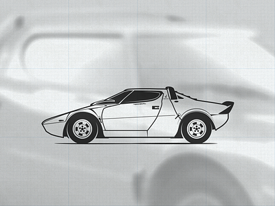 Lancia Stratos HF illustration automotive car icon illustration lancia rally stratos vector