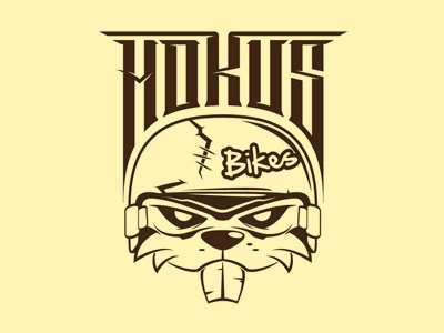 Mokus Bikes bike shop logo mokus squirrel typeface