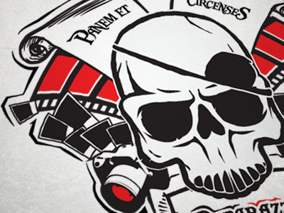 Challenge Accepted [Part 2] black camera pirates red tshirt design vector