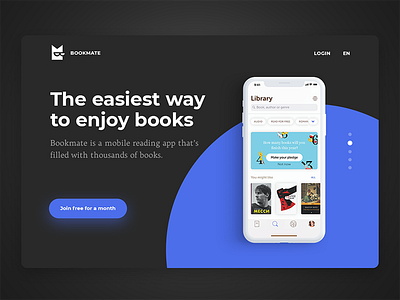 Bookmate website concept