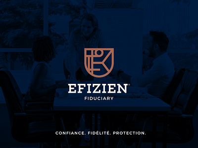 Efizien® advertising branding fiduciary graphic design insurance logo design logotype stationary