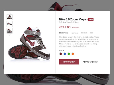 Concept Card Product card cart concept minimal nike order product sneakers sport ui ux web