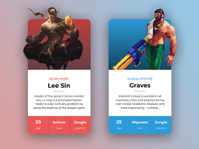 Block app beautiful champion design game league of legends preview social strong ui ux