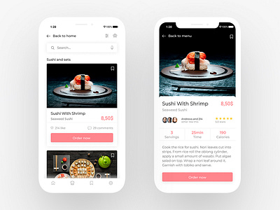 Sushi App — Concept app cart concept design eat food home minimal order product social ui ux web website